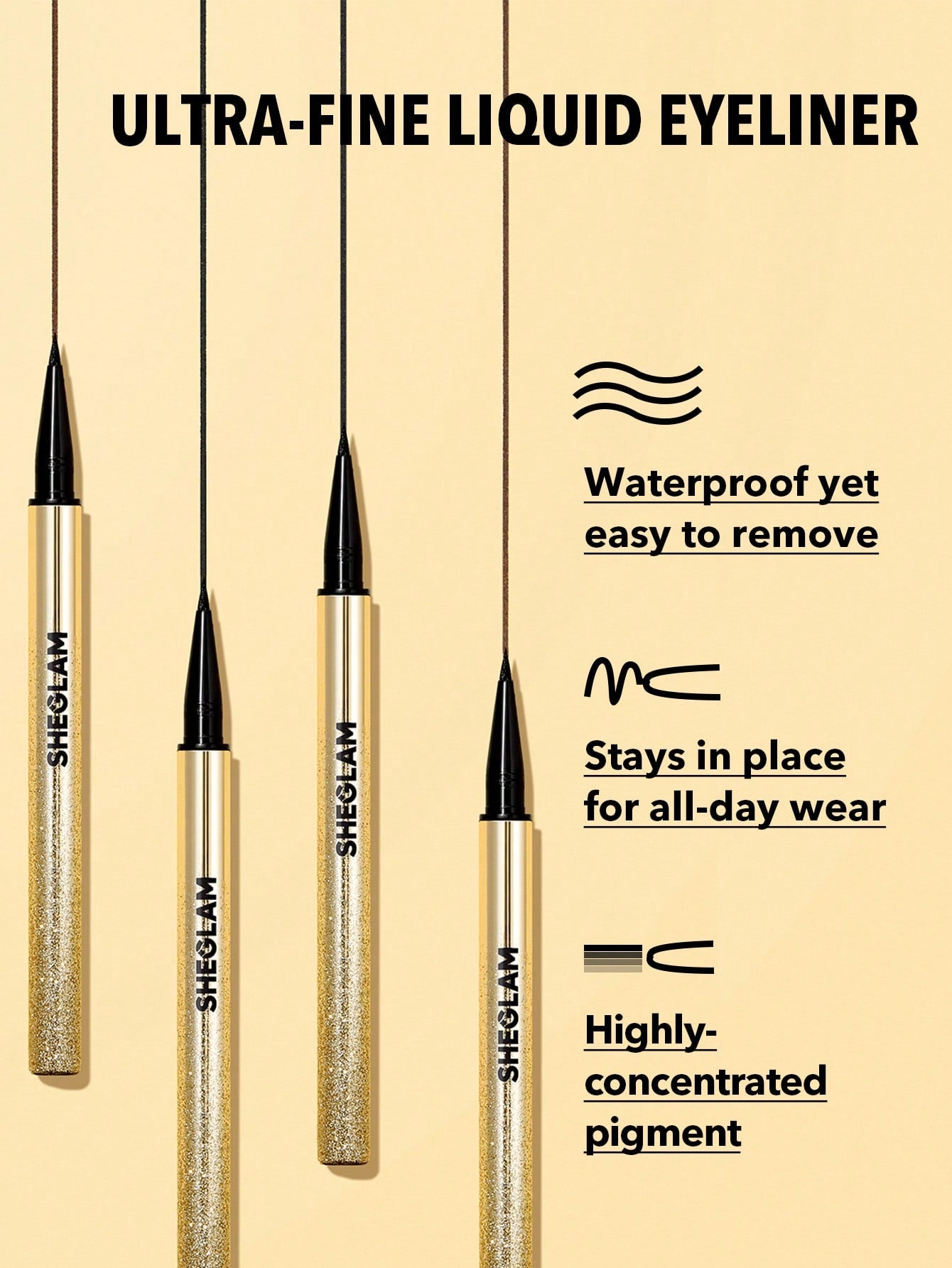 SHEGLAM Line & DefineWaterproof Liquid Eyeliner - Black