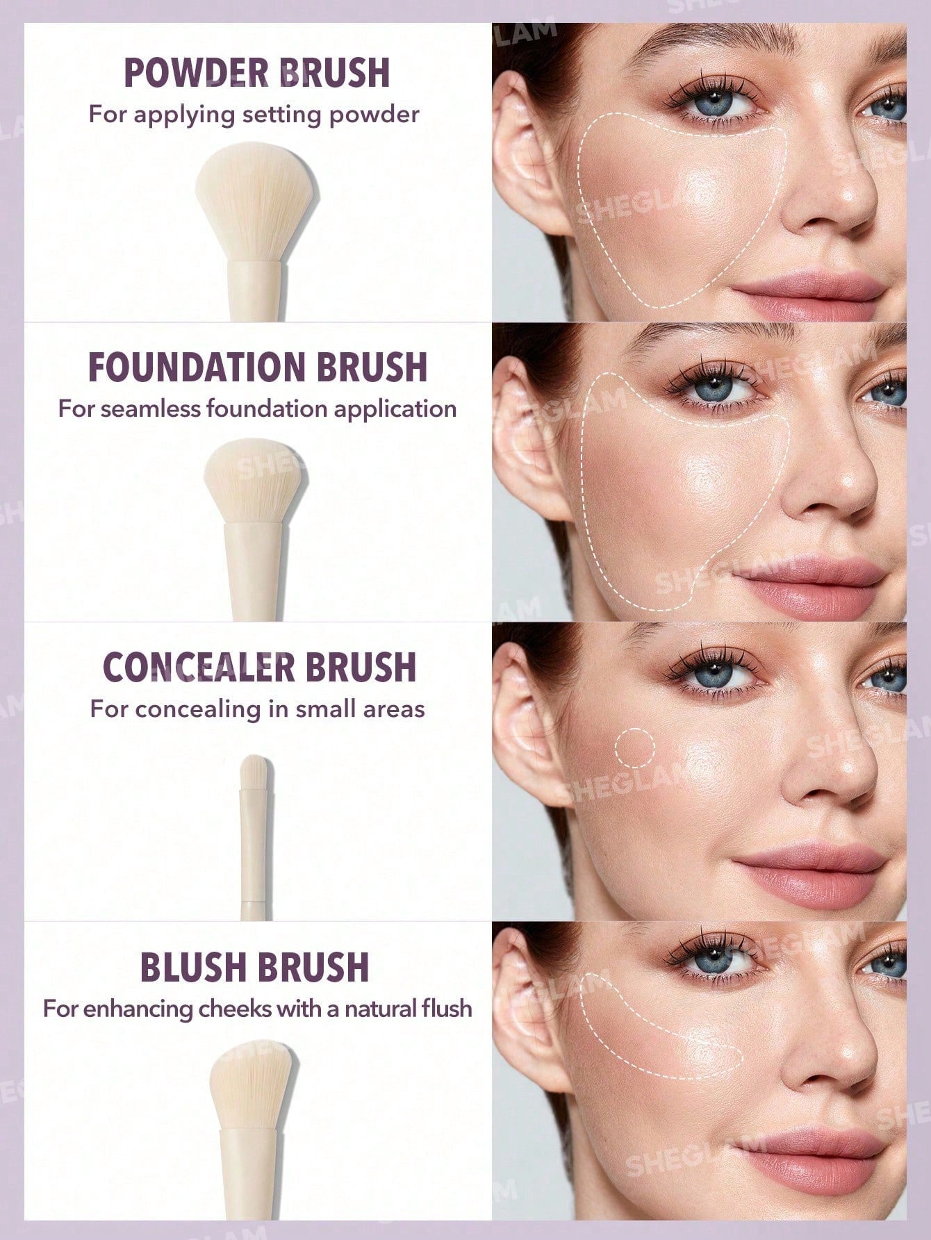 SHEGLAM Pro Core Brush Kit - 8 Pcs