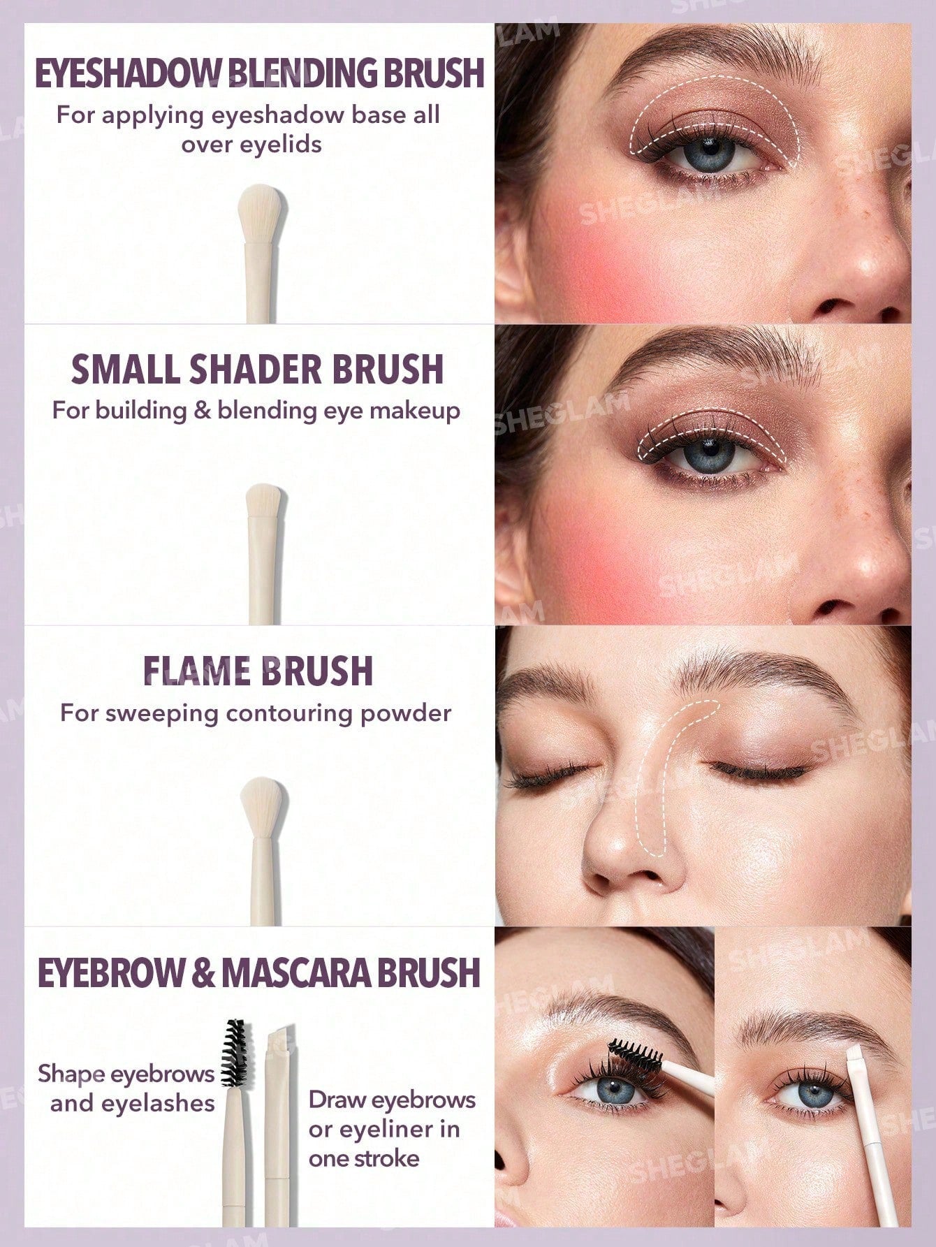 SHEGLAM Pro Core Brush Kit - 8 Pcs