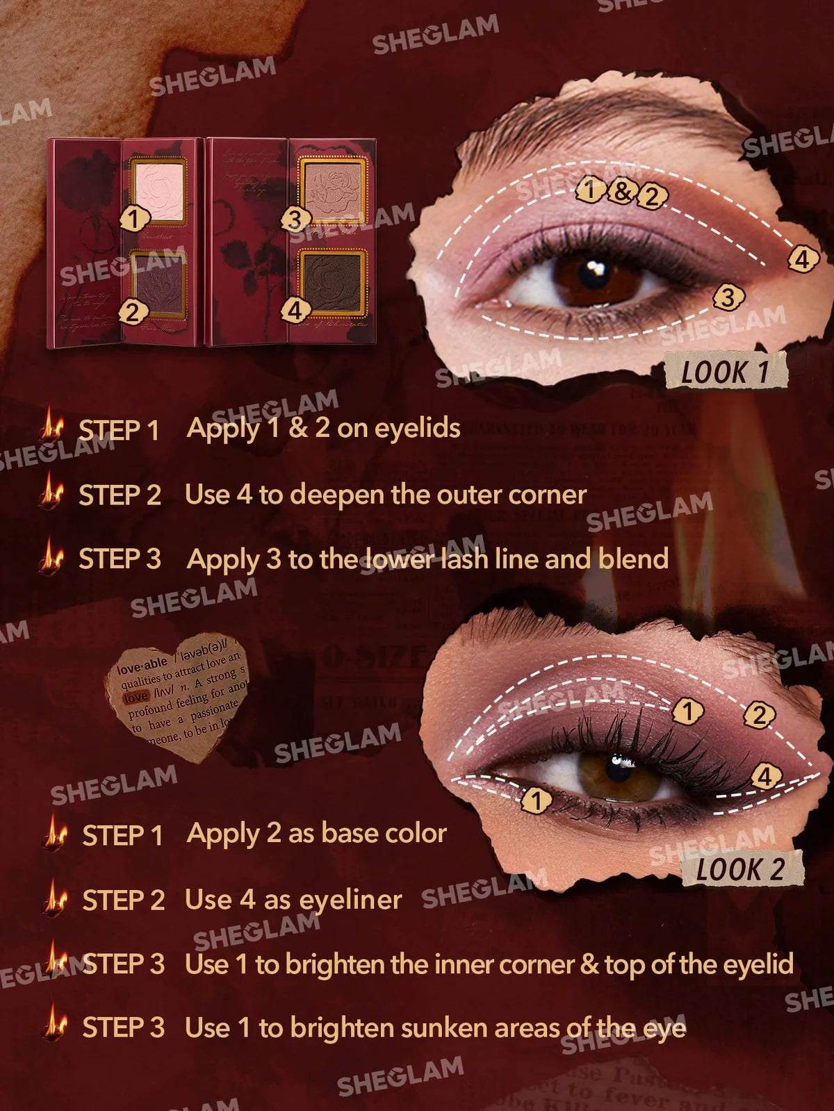 SHEGLAM Ember Rose Burning Devotion Color Palette