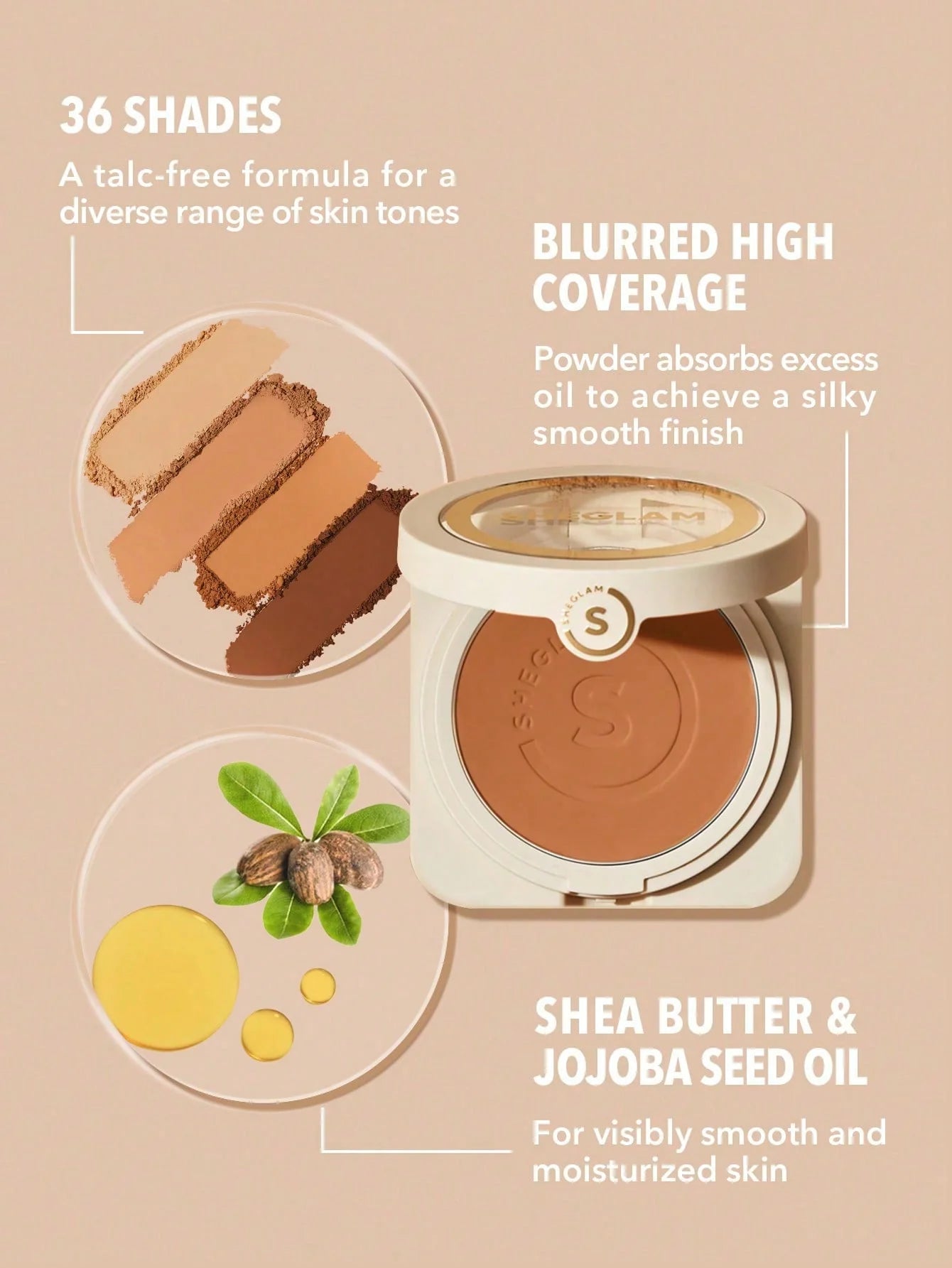 SHEGLAM Skin-Focus High Coverage Powder Foundation