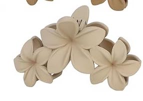 Plumeria Matte Flower Clips - Large