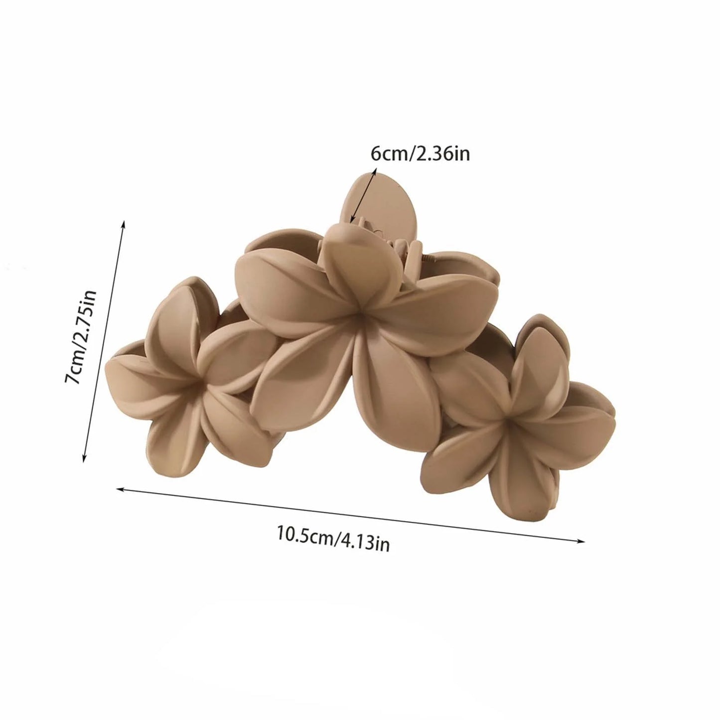 Plumeria Matte Flower Clips - Large