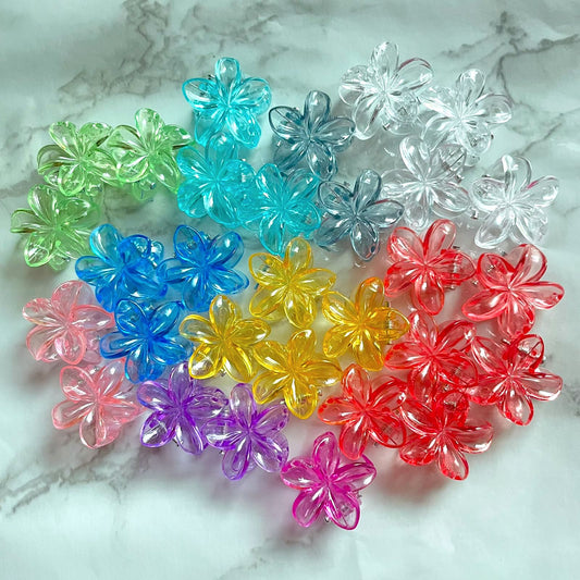 Mini Transparent Flower Hair Clips - 1 Pc