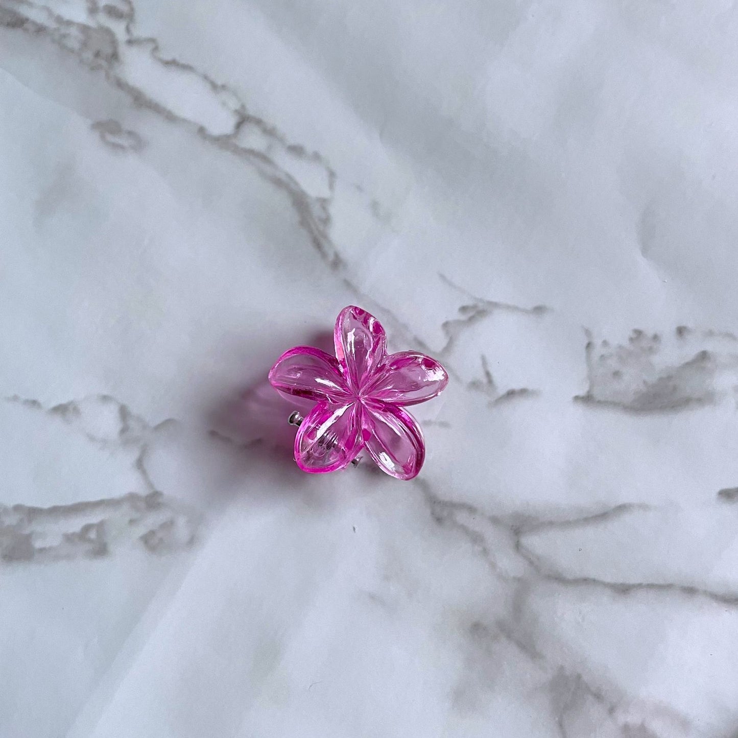 Mini Transparent Flower Hair Clips - 1 Pc
