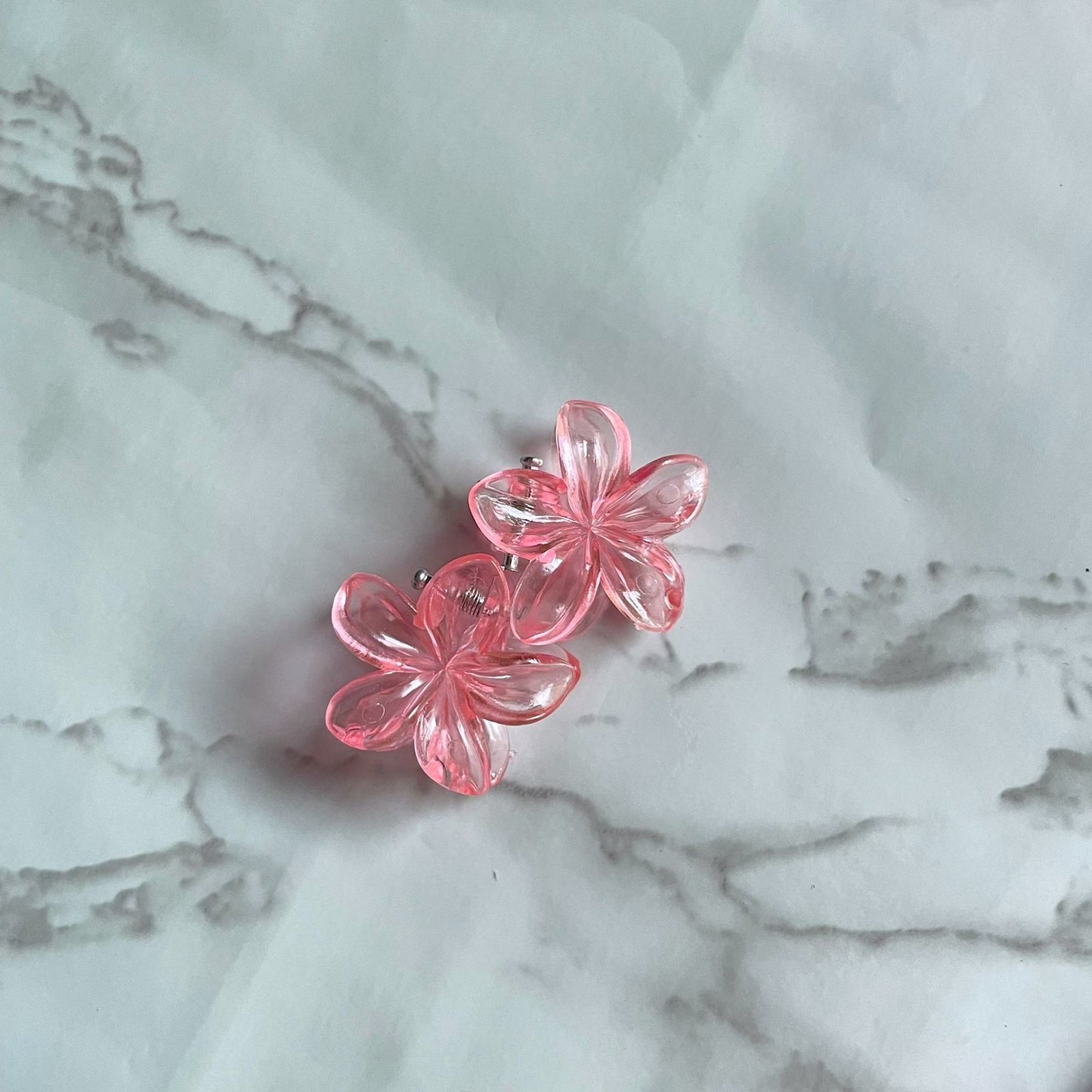 Mini Transparent Flower Hair Clips - 1 Pc