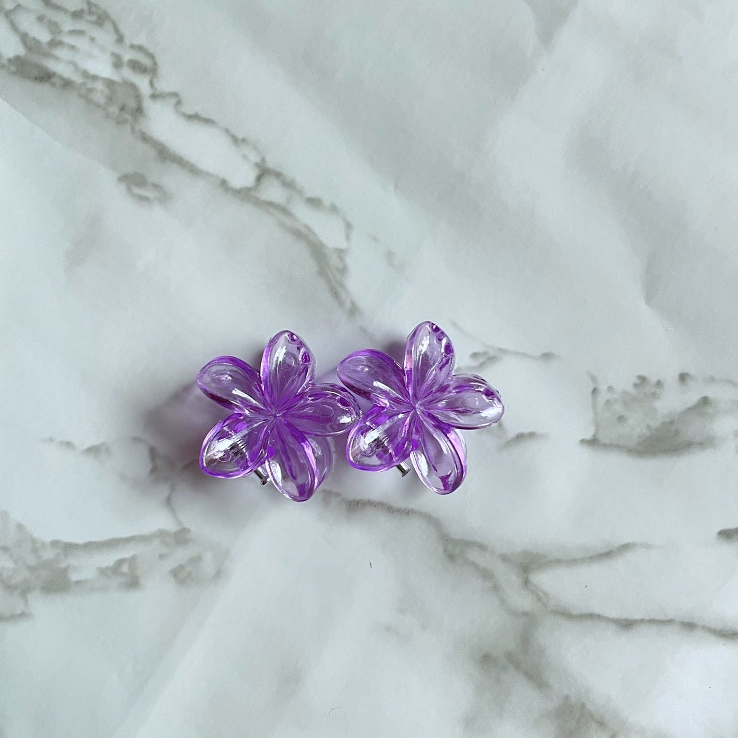 Mini Transparent Flower Hair Clips - 1 Pc
