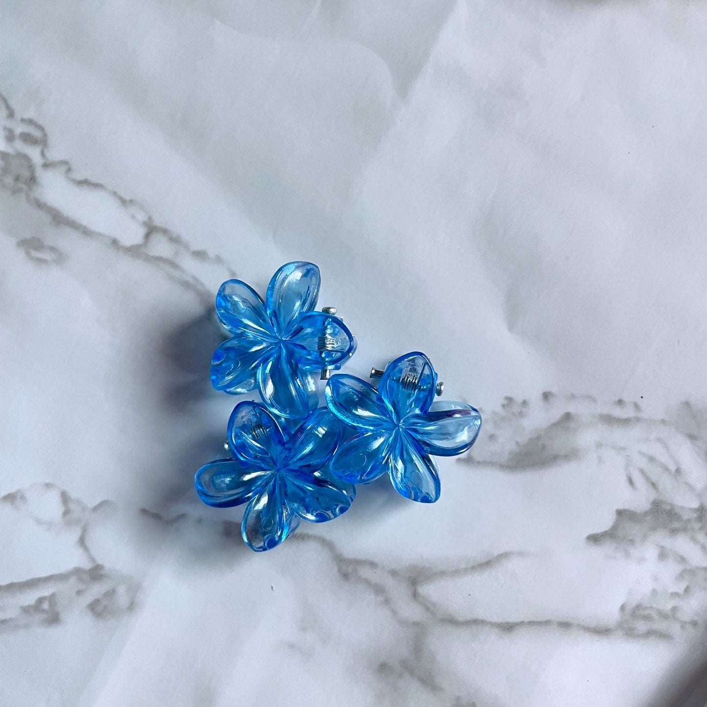 Mini Transparent Flower Hair Clips - 1 Pc