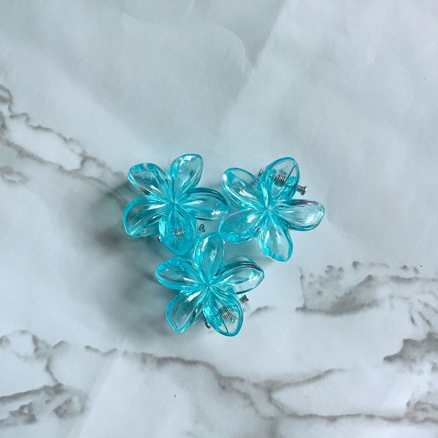 Mini Transparent Flower Hair Clips - 1 Pc