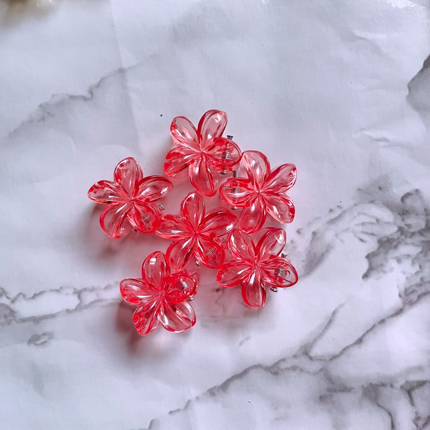 Mini Transparent Flower Hair Clips - 1 Pc