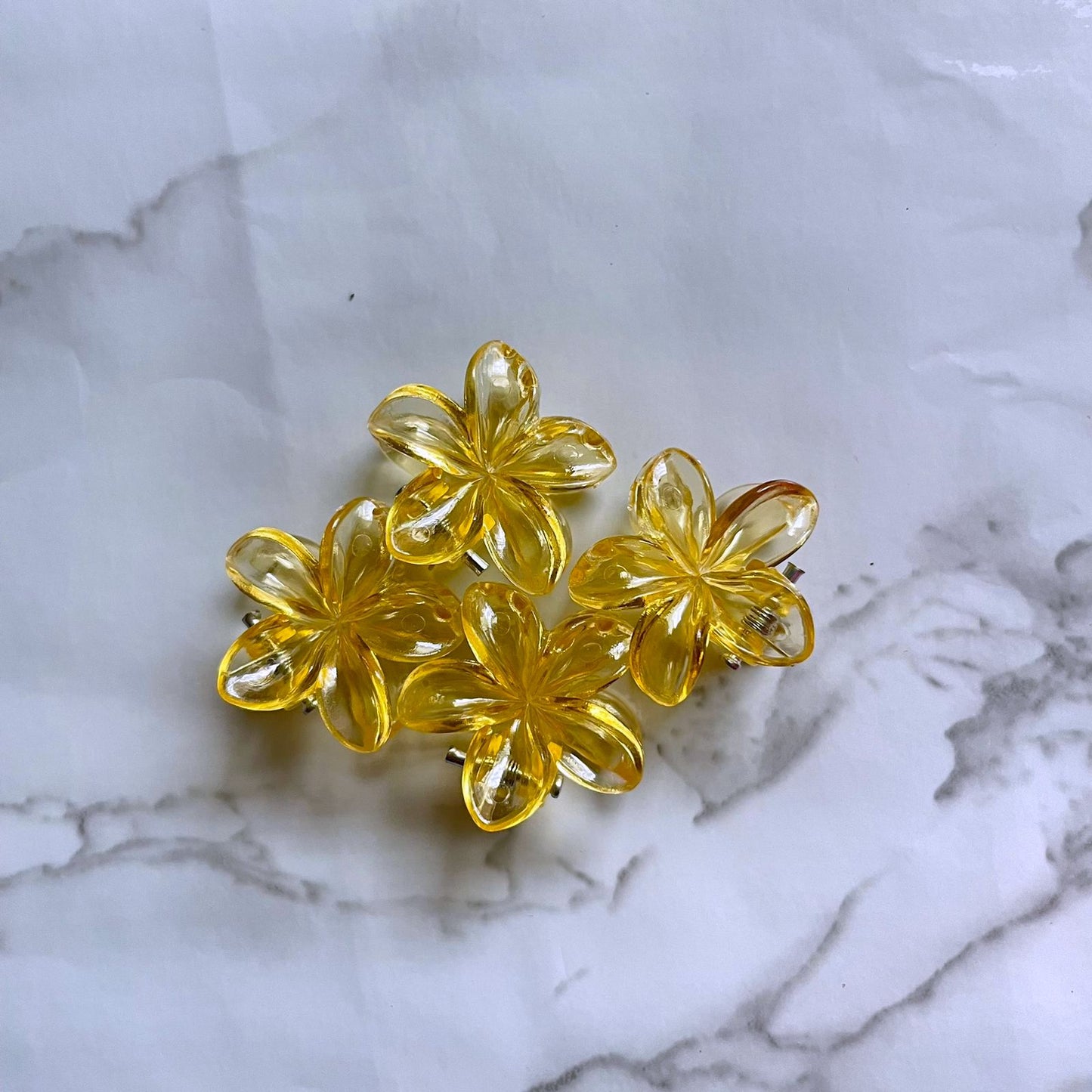 Mini Transparent Flower Hair Clips - 1 Pc